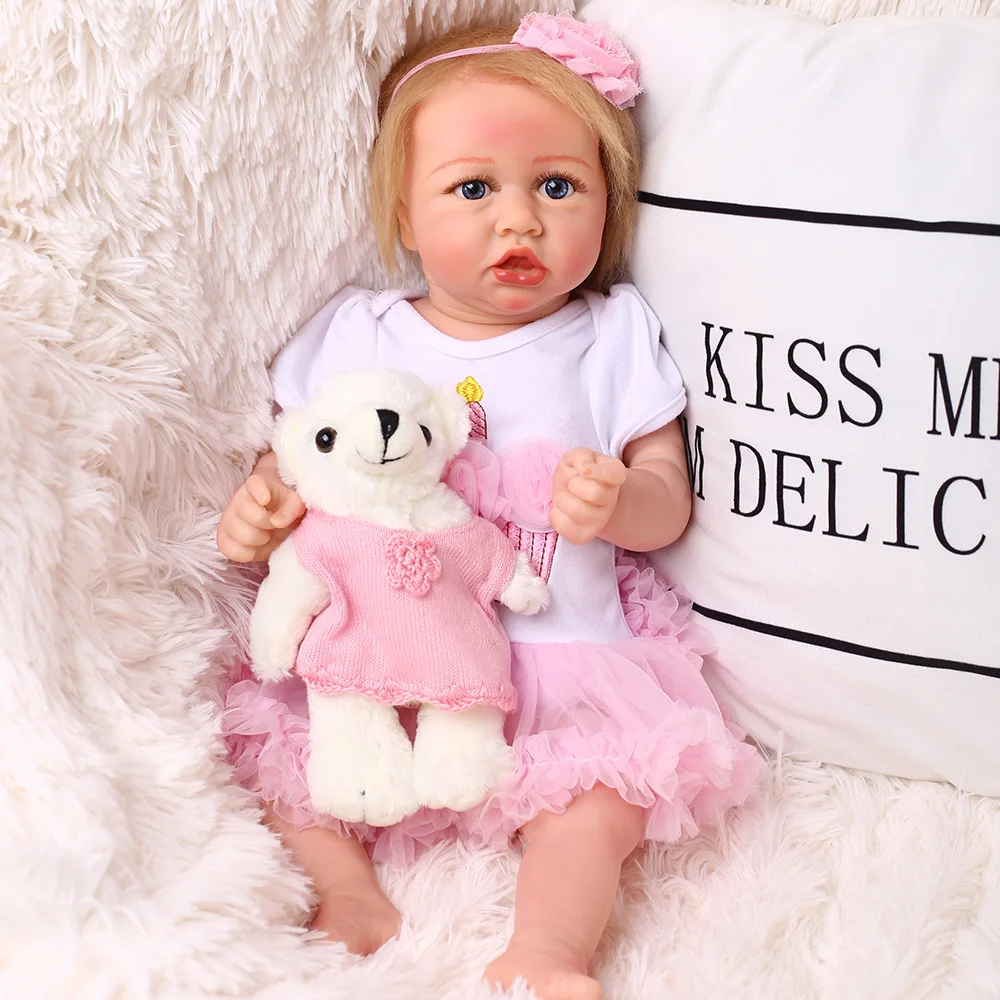 

55CM lifelike Saskia Bebe Reborn Silicone Baby Reborn Doll Popular Newborn Doll Collectible Art Lol Doll