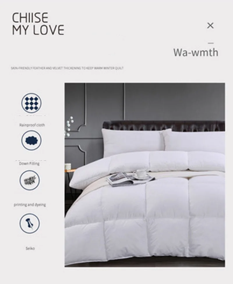 Высокое качество 100% хлопок наполнитель белый комфортный цвет постельных