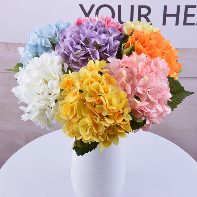 

1 Branch Artificial Flowers Wedding Party Home Decor Hydrangea Bouquet Artificial Flowers Plants Dried Flowers Single Silk Cloth