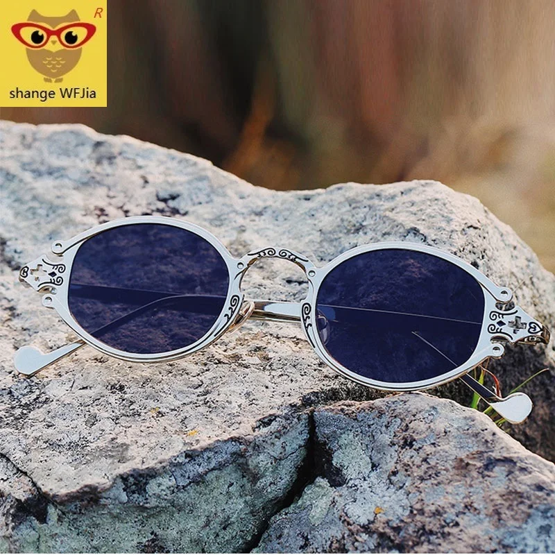 Женские солнцезащитные очки в стиле ретро брендовые дизайнерские панк с резным