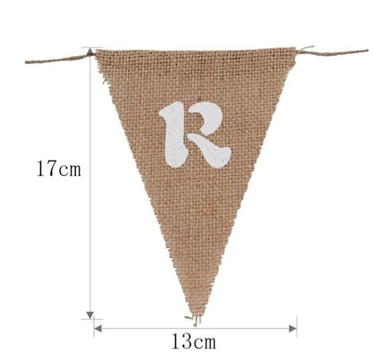 

2.8m 9 Pieces of Linen Pennant To Pull The Flag CANDY BAR Burlap Banners Christmas Wedding Birthday Party DIY Decoration