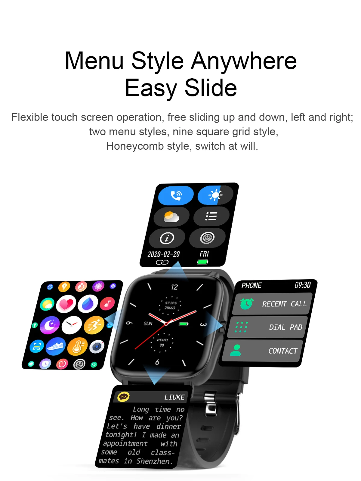 

T42 Smart Watches Men Women 1.7 inch Full Screen Bluetooth Call IP67 Waterproof ECG Heart Rate Fitness Tracker PK GTS 2