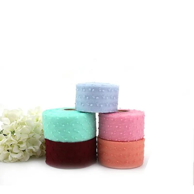 50 м/рулон 6 см однотонные тюлевые ленты из органзы рулон подарочная упаковка