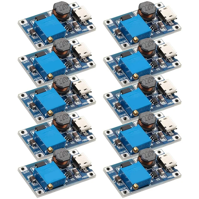 

10 Pieces MT3608 DC-DC Boost Converter 2A Adjustable Step Up Module Voltage Regulator Board