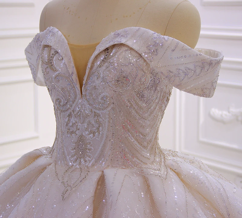Аманда дизайн vestido boda mujer invitada с открытыми плечами блестящее бисерное свадебное платье