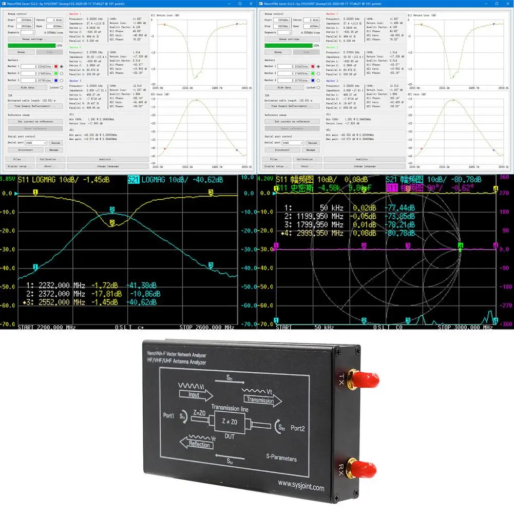 Векторный анализатор сети NanoVNA-F V2 цифровой нано-тестер VNA HF VHF UHF USB логической