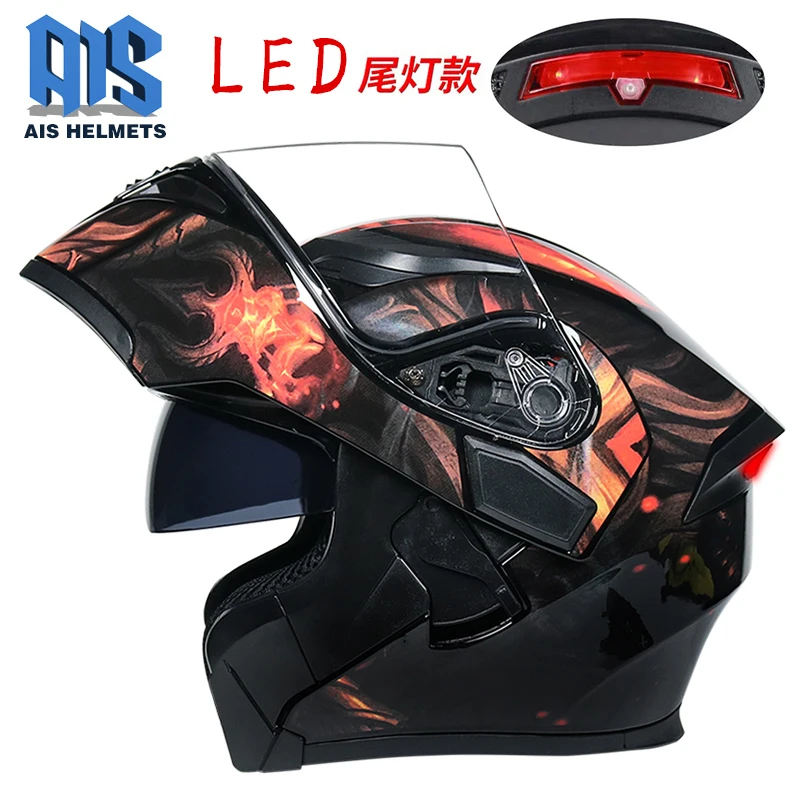 Одобренный в горошек индивидуальный мотоциклетный шлем с откидывающейся