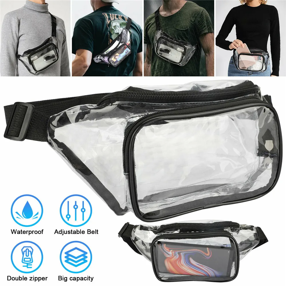 

Clear Fanny Pack Men Women Waist Pouch Belt Bag Outdoor Sports Stadium Security