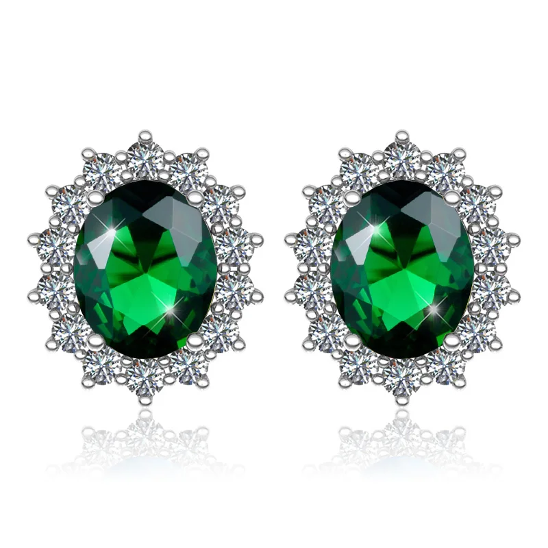 Небесно Голубой 925 пробы серебряные серьги гвоздики бирюзовые свадебные большой