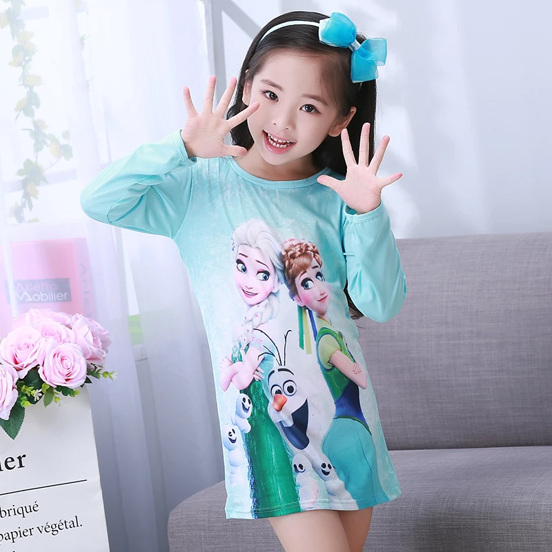 Топ из 2020 хлопка ночная рубашка принцессы для девочек домашняя одежда сна