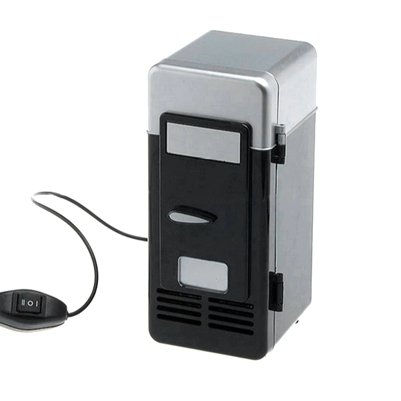 

Portable Gadget USB Mini Black Heating and Cooling Refrigerator for Home Office Desktop Office Drinks