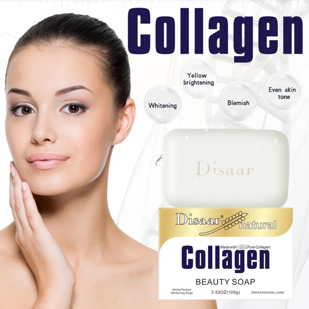 

100g Collagen Handmade Soap Face Cleanser Nourishing Deep Cleaning Skin Care Whitening Anti-wrinkle Anti-aging