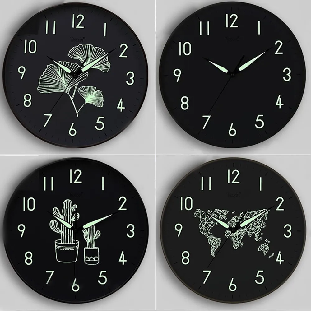 

12cm 14cm Luminous Wall Clock Silent Glowing in The Dark Wall Clock Digital Classic Clocks For Kitchen Living Room Bedroom Decor