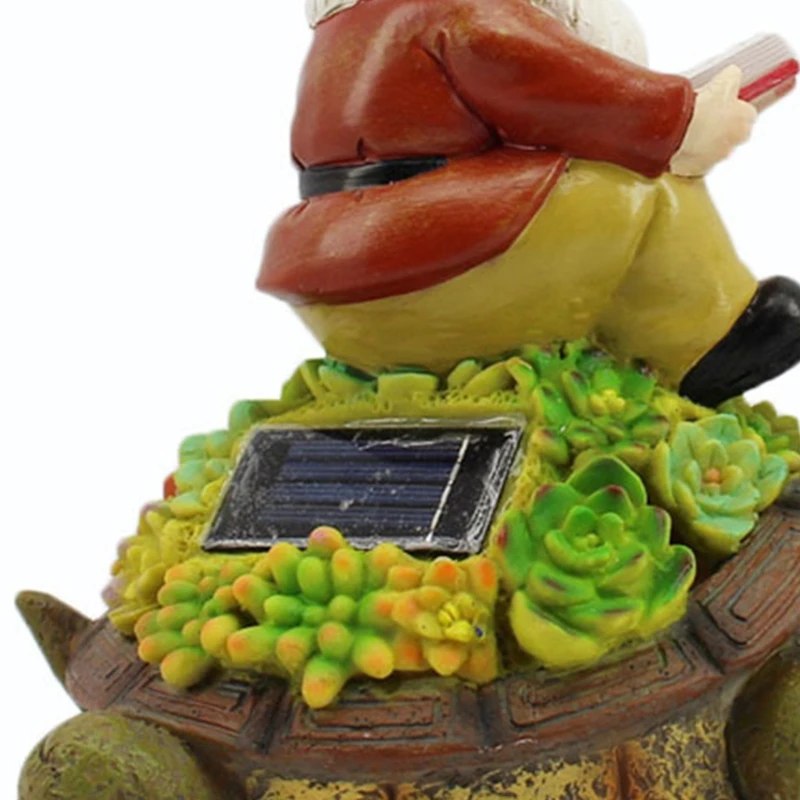 

Elf Riding Tortoise Statue Solar Powered Garden Ornament Lighting Sculpture Cute E8BD