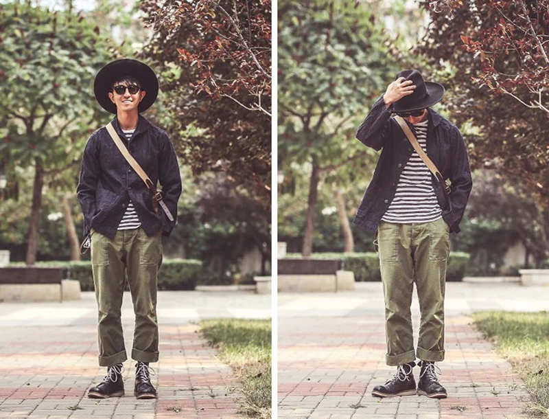 Bronson Repro USN Dungaree джемпер 1922 модель ВИНТАЖНАЯ ДЖИНСОВАЯ шаль воротник куртки для мужчин