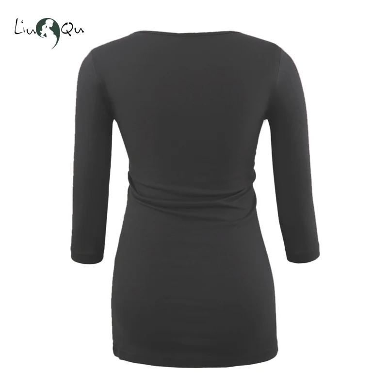 Топы для беременных на Хэллоуин с 3/4 рукавом и забавным принтом Футболка Одежда