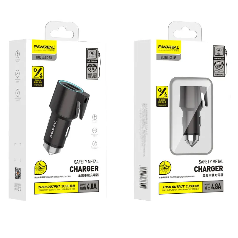 tungsten steel pd18wqc3 0 with safety hammer emergency avoidance car charger mobile phone adapter interface usb free global shipping