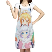 kanna kamui anime pattern oxford fabric apron for men women bibs home cooking baking cleaning aprons kitchen accessory