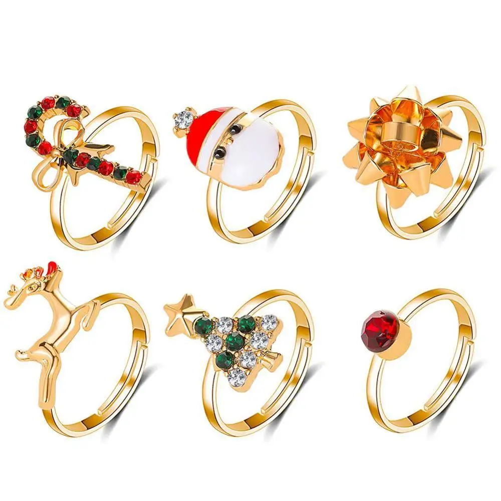 6 шт./партия Милая Пижама с рождественским принтом пижама кольца дети милые