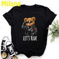 sports mask bear space bear funny mujer camisetas white top t shirts aesthetics graphic short sleeve t shirt polyester t shirt