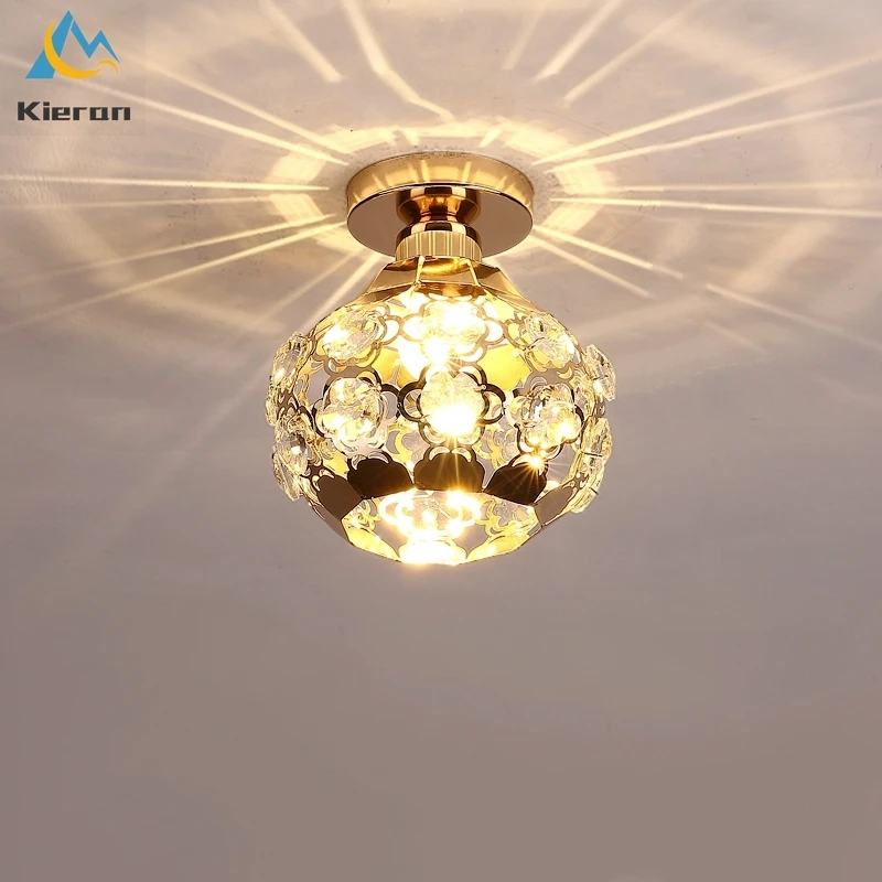 

Modern Simple Crystal LED Ceiling Lamps Dining Room Bedroom Study Hotel Ceiling Lights Living Room Decor Iron Art Ceiling Lamp