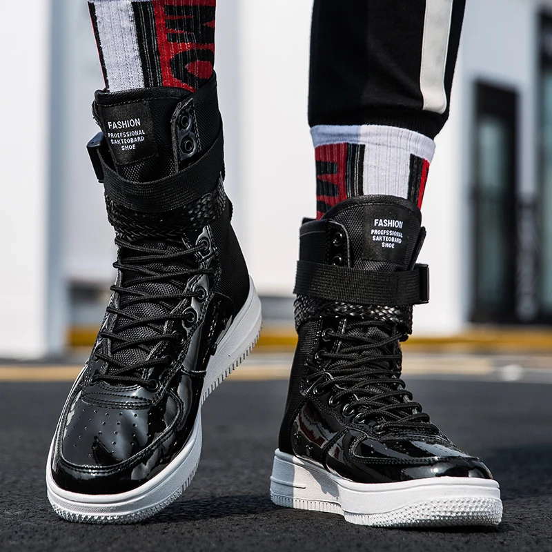 Новинка кроссовки на платформе с высоким берцем мужские уличные ботинки