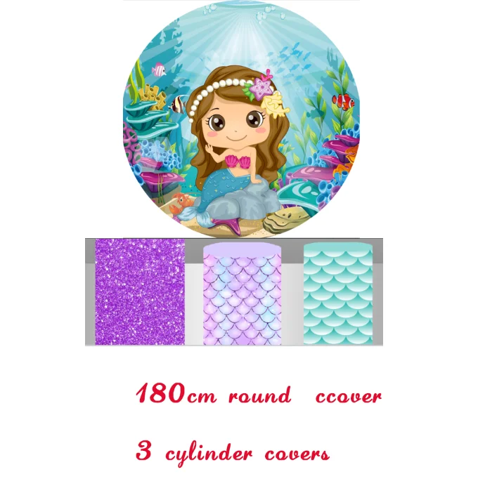 

Custom 180cm round cover and 3 cylinder covers elastic fabric
