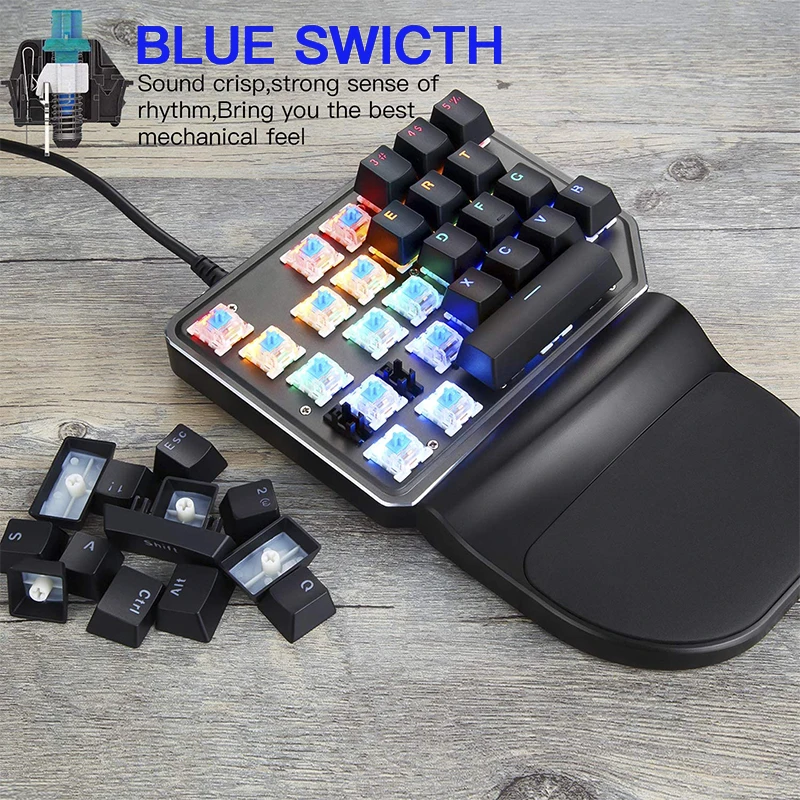 Original Motospeed K27 One-Handed Mechanical Numeric Gaming Keyboard RGB Backlight Wired Mini Keypad for PS4 Xbox Computer Gamer |