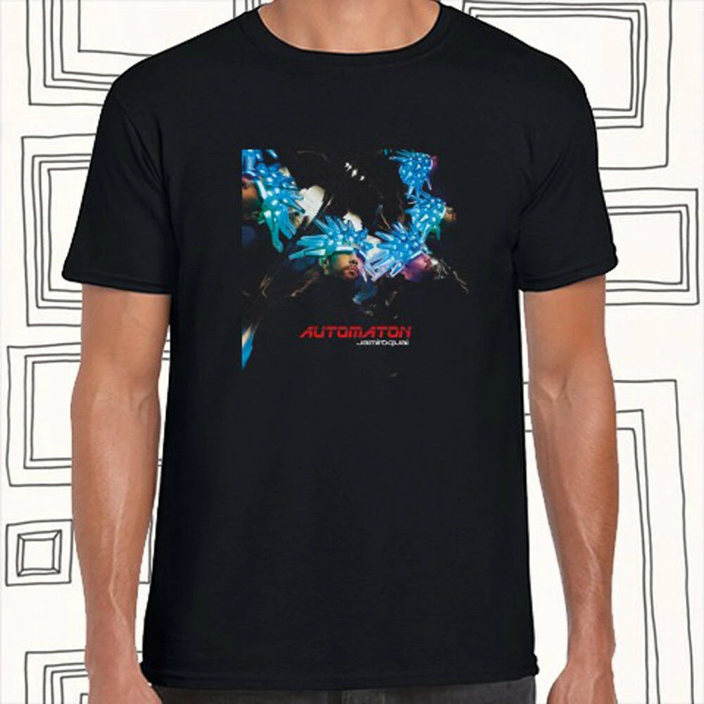 Jamiroquai Automaton Album Cover Мужская Черная Футболка размер S M L XL XXL XXXL Пользовательские