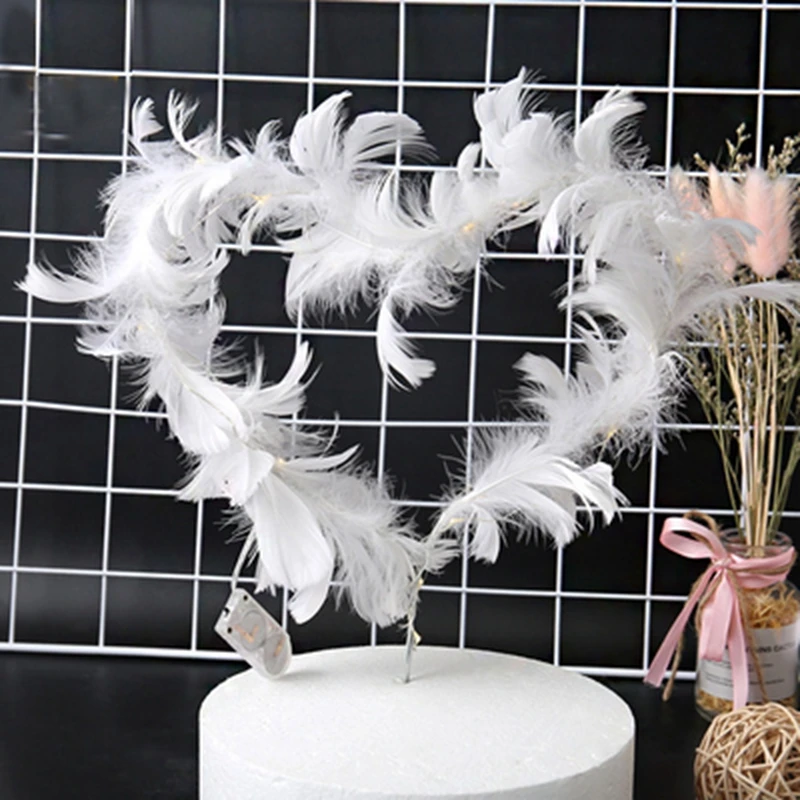 Королева Корона черный жемчуг Торт Топперы Ангел перо светильник струнный торт