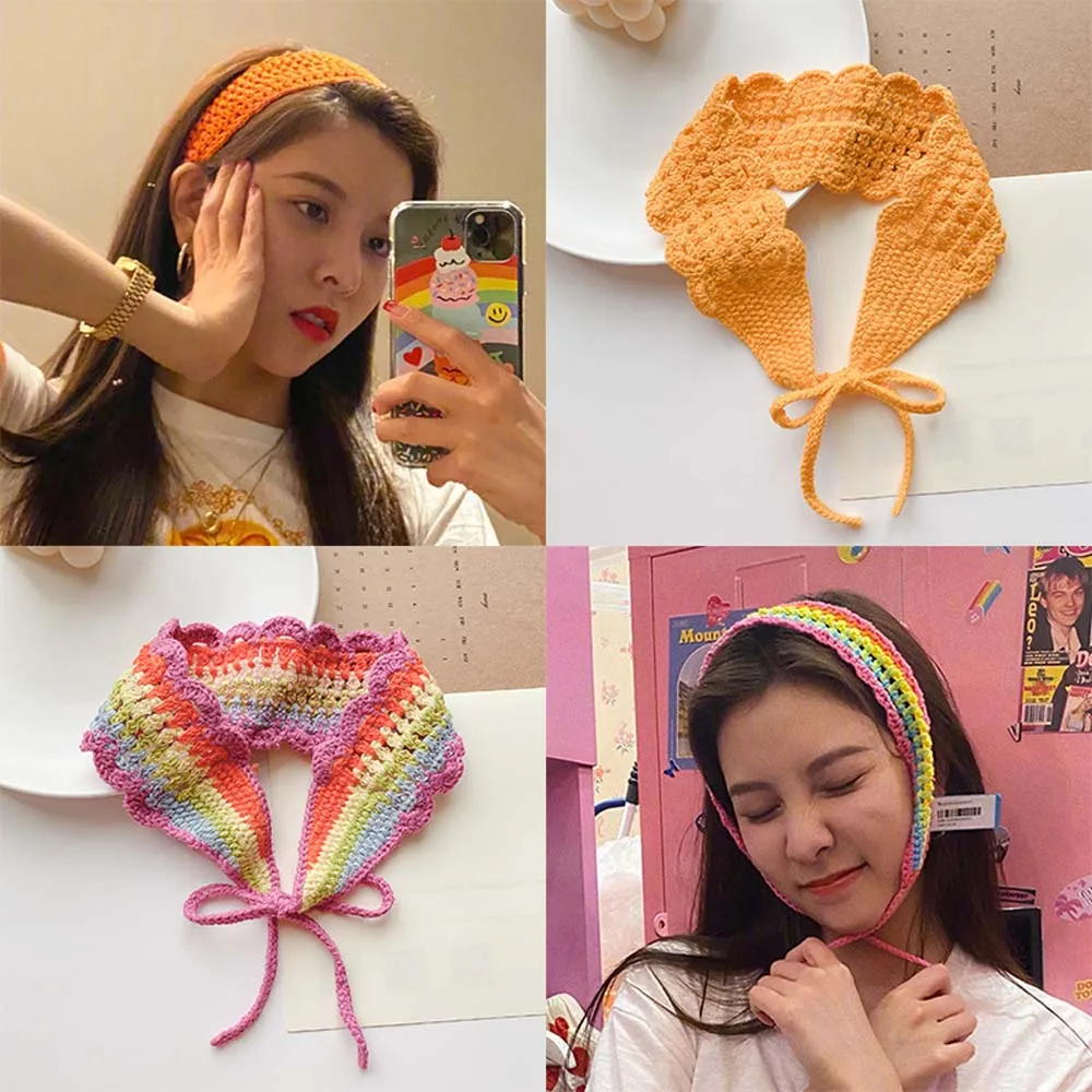 

Women Solid Knitting Woolen Warm Headbands Hair Holder Elastic Hairbands Turban Headwraps Fashion Hair Accessories