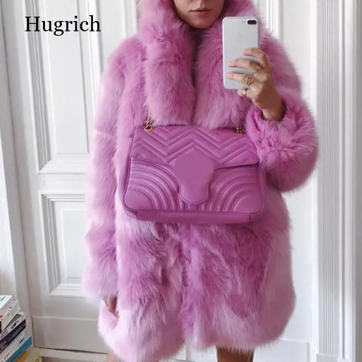 

Winter Warm White Faux Fur Coat Women Long Sleeve Pink Luxury Elegant Fluffy Fake Rabbit Fur Blazers Outfits Fashion Streetwear
