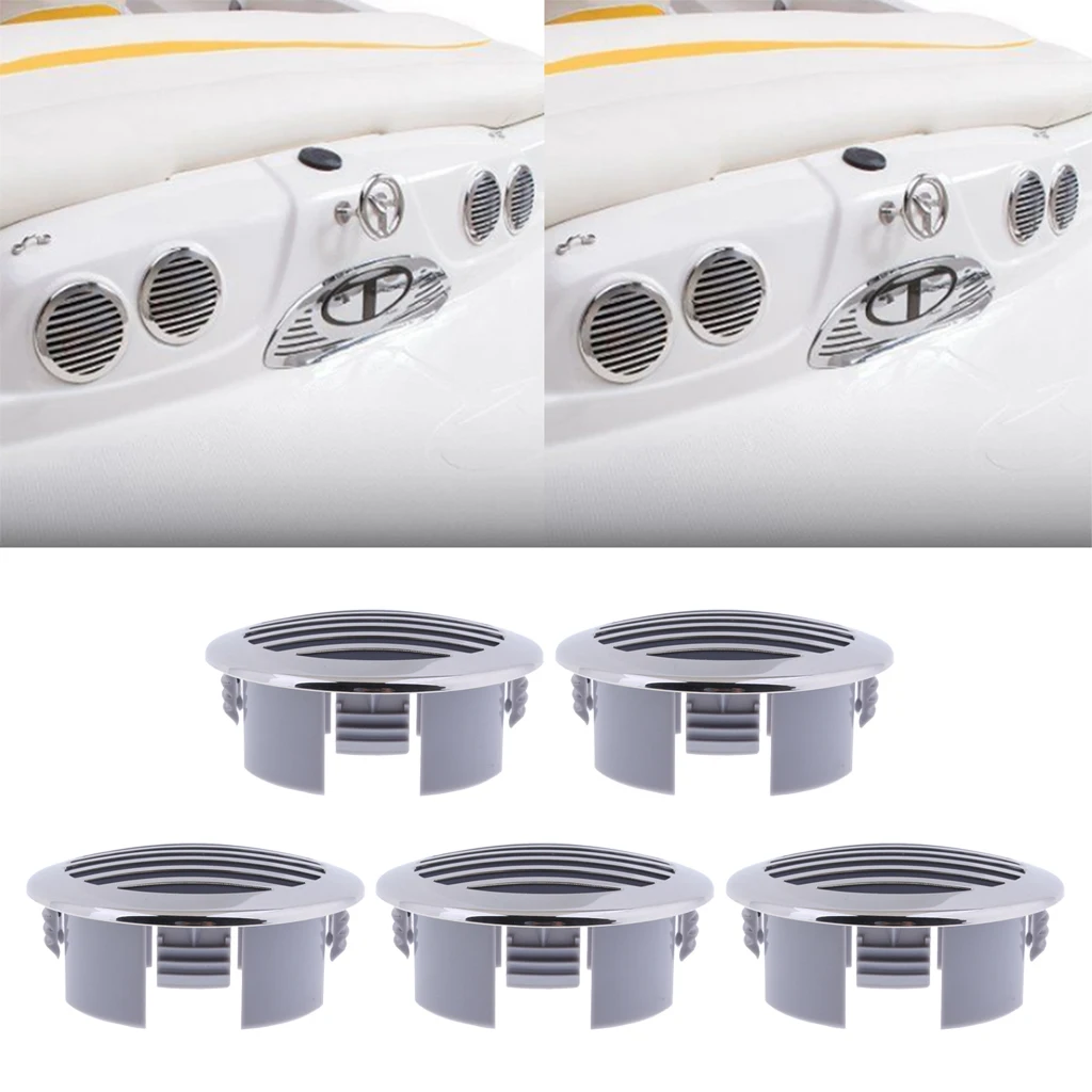 

5pcs 3-inch Stainless Steel Round Louvered Air-flow Air Vent for Marine Boat Replacement 76mm