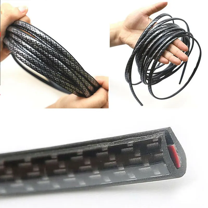 Защитная лента для кромок автомобильной двери 5 м резиновая U-образная