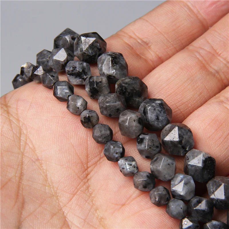

Natural Faceted Labradorite Jaspers Spacers Loose Gem Stone Beads for Jewelry Making DIY Charms Bracelet Necklace 15" Wholesale