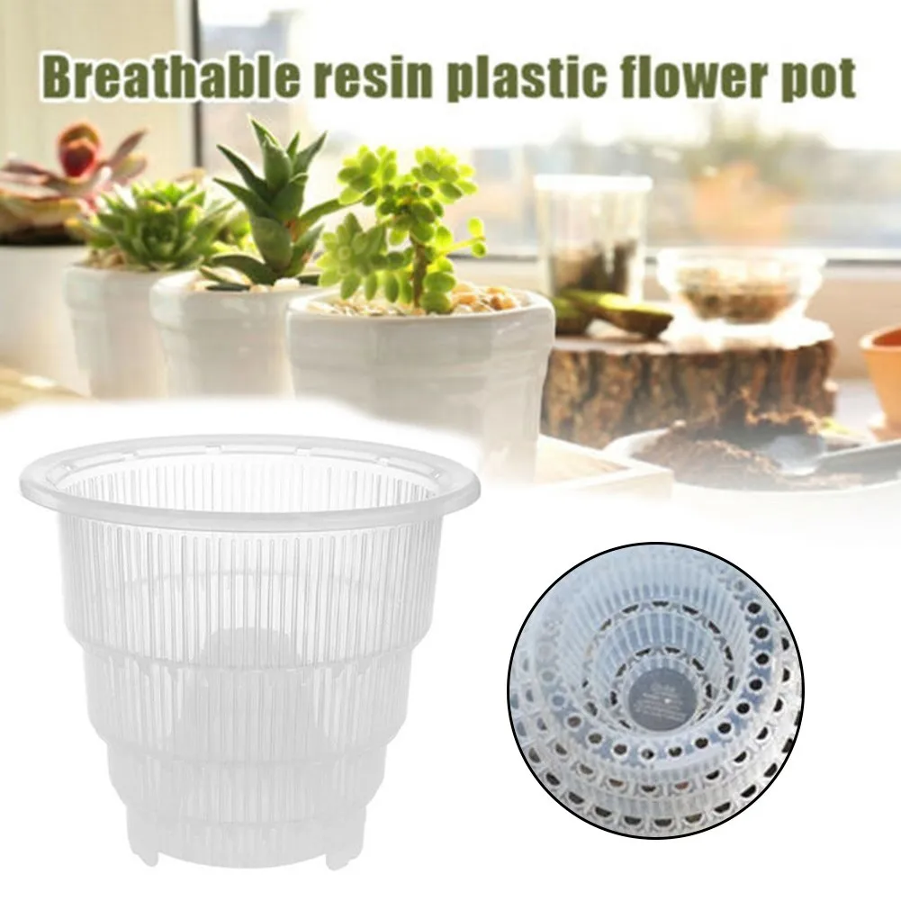 

Clear Plastic Orchid Plant Grow Pots W/ Holes Succulent Breathable Garden Home Flower Pot