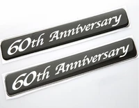 2pcs 60th anniversary rear side car emblem badge decal stickers limited edition