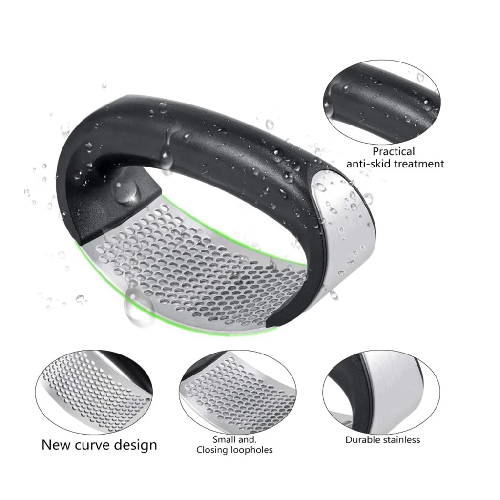 

1Pcs Stainless Kitchen Garlic Press Rocker Garlic Crusher Tool Garlic Press Rocker Roller Slicer for Ginger Nuts Bottle Opener