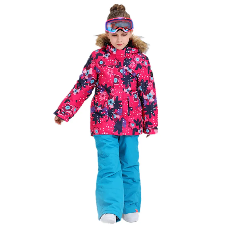 girl color 1 Горнолыжный костюм для девочки,Зимние недорогая Лыжная куртка детский лыжный костюм комплект для девочек и мальчиков сноуборд куртки зимние брюки детские непромокаемые теплые лыжные, лыжный костюм для мальчика - Цвет: girl color 1