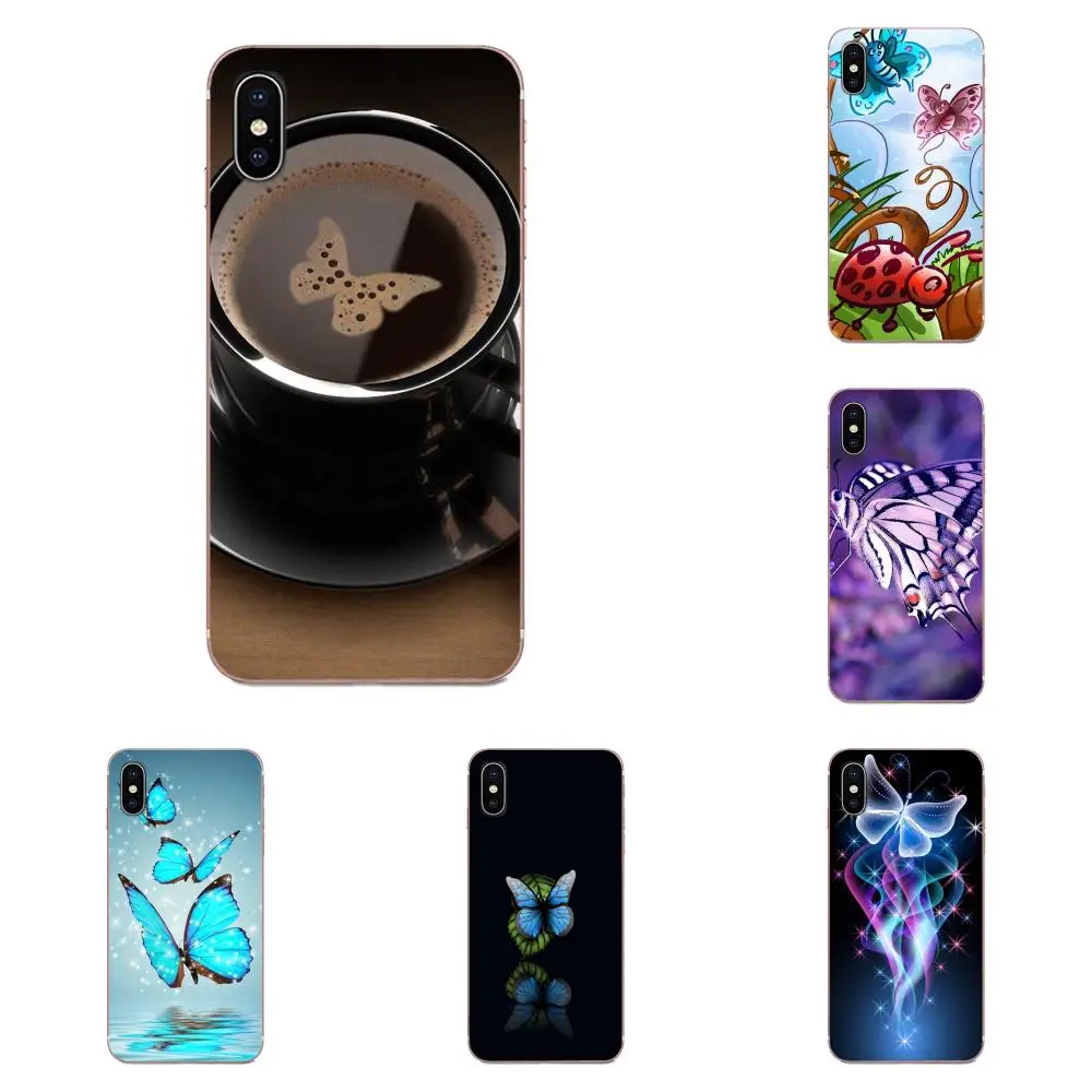 Абстрактная синяя фиолетовая бабочка для Huawei Honor 5C 5X 6A 6X 7 7A 7X 8 8A 8S 8X 9 10 30 Lite Pro Y6 II Y7 Y9