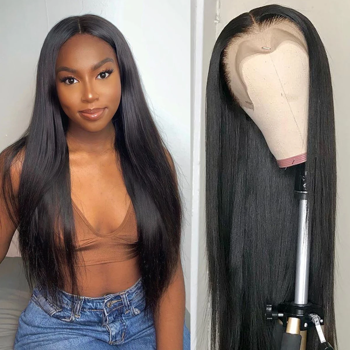 

Lace Frontal Wig Straight Human Hair 13x4 HD Transparent Lace Frontal Wig 30 Inch Virgin 4x4 Closure Lace Front Human Hair Wigs