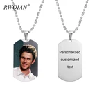Персонализированное ожерелье с фото для мужчин, золотая цепочка из нержавеющей стали, индивидуальная именная табличка, ожерелье, мужской подарок на день рождения DIY