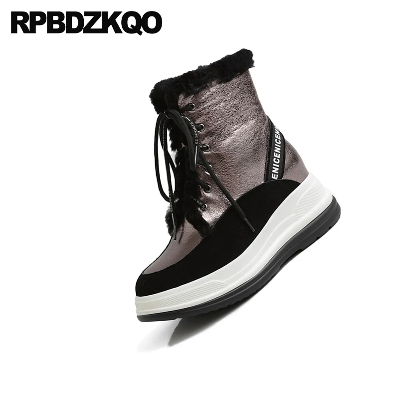 Женские ботильоны большого размера на плоской подошве плюшевые повседневные