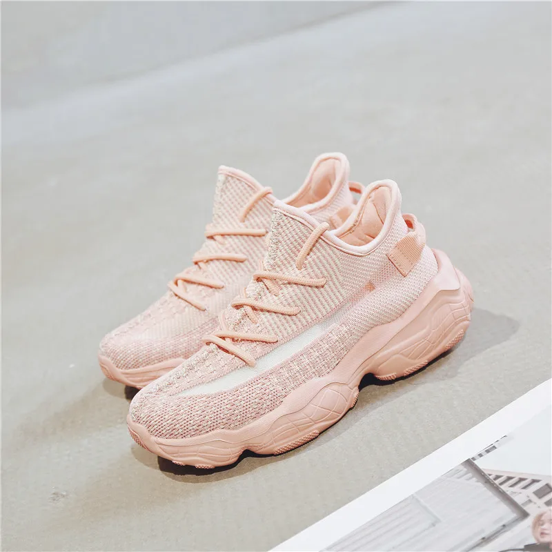 Для женщин из сетчатого материала 350 модные носки обувь Flyknit большой Размеры