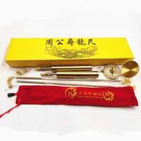2piece/set FENG SHUI Compass magnetic divine dragon dowsing Rod gold search tool.Brass probe（Compass+2set ruler）