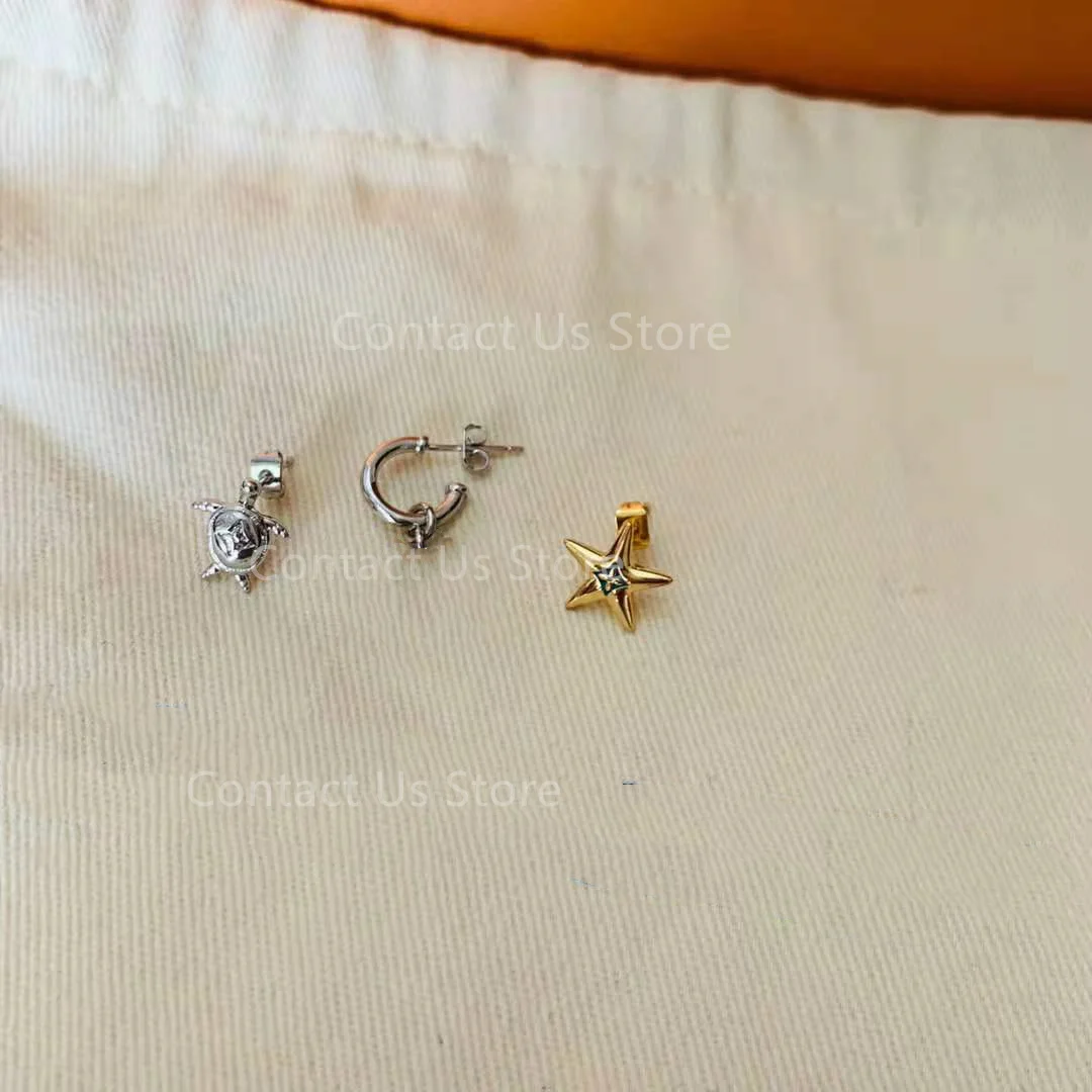 

Новинка 2021, роскошные серьги в виде черепахи, морской звезды, высококачественные Брендовые женские серьги, подвесная сумка, аксессуары, акс...