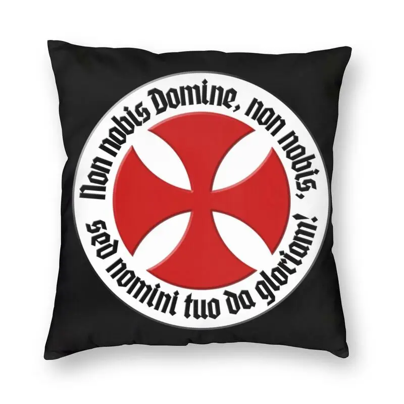

Medieval Knights Templar Cross Pillow Case Home Decor 3D Two Side Print Christian Crusader Warrior Cushion Cover for Living Room