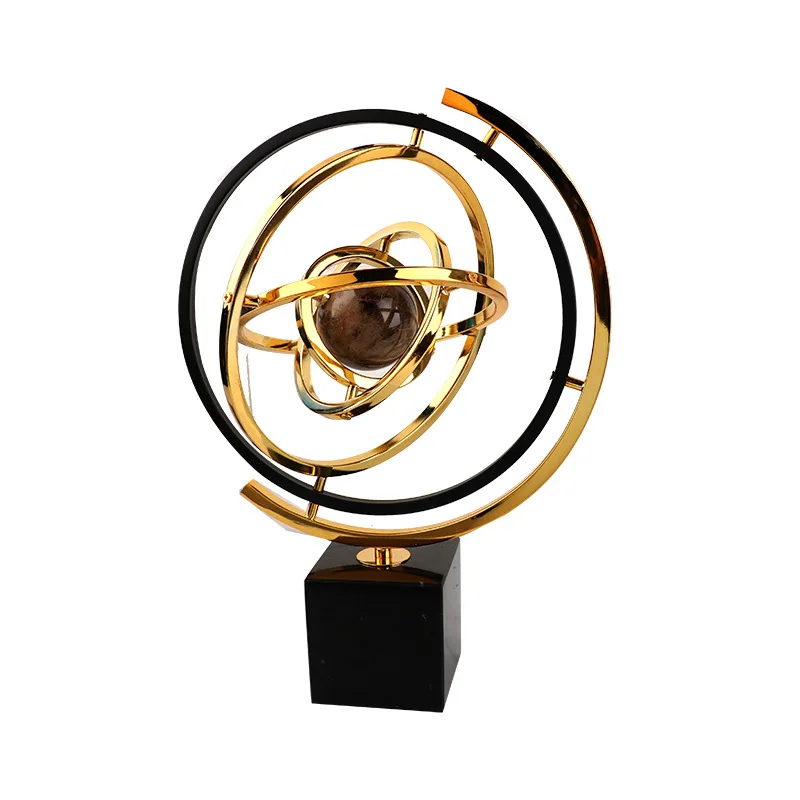 

European Marble Globe Decoration Model Room Study Desk Living Room TV Cabinet Desktop Soft Decoration Furnishings