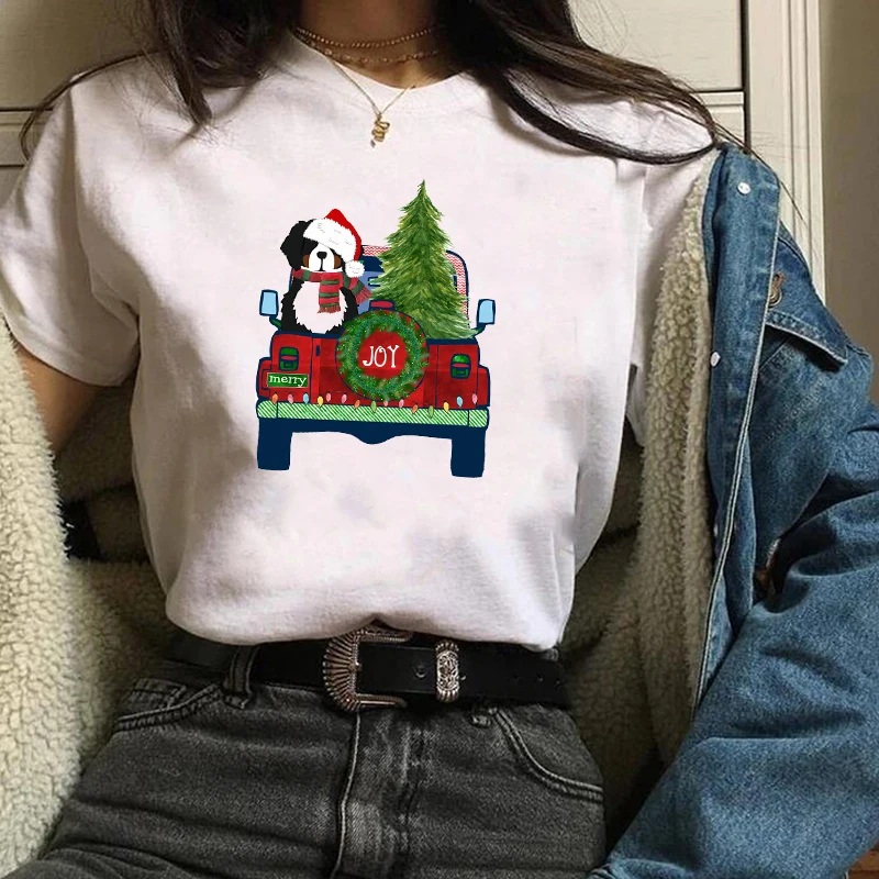 Женская модная Новогодняя одежда с принтом Merry Christmas женская футболка Kawaii футболка Camisas панк женские футболки