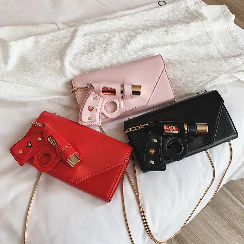 Модные дизайнерские сумки мессенджеры с 3D пистолетом для женщин 2019 женские